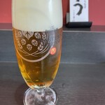 峠のうなぎ 美しま - 鰻重を待つ間のビール