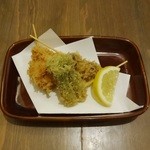 酒嚢飯袋 - たらの芽、いぶりうずら、大山鶏胸肉辛味噌フライ