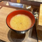 鮨ざこや - ボタンエビ頭の味噌汁
