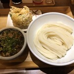 うどん棒 - 料理写真:讃岐つけ麺中盛り、野菜かき揚げ