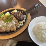 ご馳走亭 - ハンバーグ&モモ肉のミラノ風牛カツレツコンボ　2,600円