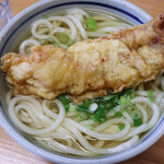 Yamagami Udon - かけ大(2玉)350円＋ゲソ天170円