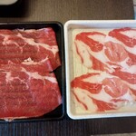 しゃぶ葉 新宿NOWAビル店 - 牛肉とイベリコ豚かな