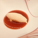 北野坂 木下 - 番茶のジェラート、苺ソース