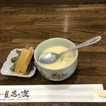 味亭花の家 - ウドの酢味噌合え、冷やし茶碗蒸し