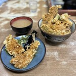 Toyono Don - 穴子天丼¥1000、河豚¥600、味噌汁¥100