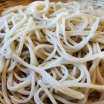 Soba no Mi enishi - うすもり二八そばのup
                        篩分けした微粉と粗挽きブレンドの抜きの蕎麦切り