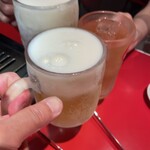 焼肉ニューヨーコ - キンキンに冷えた生ビールで先ずは乾杯♫