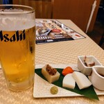 Kazokutei - 令和6年5月 15:00〜20:00限定
                        そば前セット 税込500円
                        生ビール、一品四種
