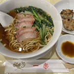 Ichiraku - 【2024/5】チャーシュー麺＋エビにら餃子2個