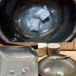 Tonkatsu.jp - 上の大きな結晶は、スーパー花塩！
                      写真左は通常の花塩
                      写真右の左側は黒潮源流塩、右側はSAI