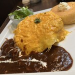 星乃珈琲店 - ビーフシチューオムライス＆パンケーキプレート