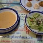 トルコ料理ボスボラスハサン - セットのスープとサラダ
