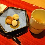 かねと - 塩豆乳ソルベ　わらび餅と白玉