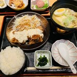 Washoku Resutoran Tengu - 肉豆富とチキン南蛮セット　¥1309