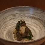 こころや - 帆立と春菊の蕗味噌和え