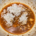 蝋燭屋 - 焼きチーズ麻婆麺 倍辛1,500円
      チーズトッピング200円
      痺れ激増し100円
      ランチサービス半ライス