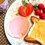 丸重商店 - 美しいハムを朝食に❤