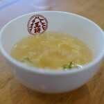 大阪王将 - 中華丼の玉子スープ