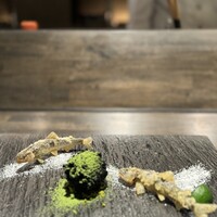 料庵 有とみ - 稚鮎の天ぷら　但馬牛のコロッケ