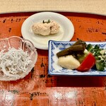 道後 海舟 - 新香盛り 花鯛の子 しらす