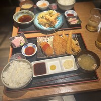 和えに - 『ミックスフライとお刺身のよくばり御膳』