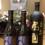 Ishiusubiki Soba Mikuniya - 泥亀の焼酎と冷酒