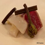 BRASSERIE Bord de mer - 槍烏賊と本鮪のヅケと蕨のマリネ