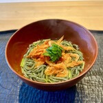 ひがしやま 司 - ◆よもぎ麩麺の桜海老そば