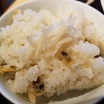 Ookamadomeshi Torafuku - あさりと新生姜の炊き込みご飯。