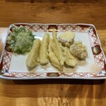 肴蕎麦呑 しま - ススタケの天ぷら