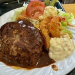 Youshokuno Chikore - ハンバーグ海老フライ定食 ¥1,500❗️