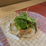 シャンパーニュ スタンド デゴルジュマン - 鯛のカルパッチョ