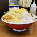 ラーメン二郎 - 汁なし全マシ横から。