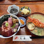 大海 - マグロ丼定食　伊勢海老のお味噌汁セット