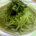 多津味 - サザエの煮汁と身、そして岩のりの和風スパゲッティー　磯風味