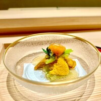 末冨 - 雲丹と花山葵を土佐酢ジュレで　
