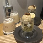 アンドテイ - 『日本茶ミルクティー(ICED)』
      茶葉：国産烏龍茶
      プラントミルク：マイナーフィギュアオーツ
      甘さ：ストレート
      『スコーンパフェ』