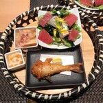 するり - 海鮮サラダ＆若竹煮＆湯葉＆ふぐの唐揚げ