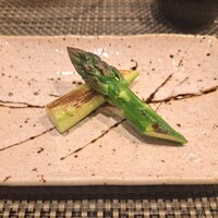鉄板ステーキ 柏みその - アスパラ1/2