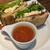 むさしの森珈琲 - 料理写真:ベーコンエッグサンド(スープ付)