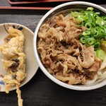 麺処 綿谷 - 牛肉ぶっかけ、椎茸天ぷら