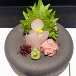 Yokohama Minato Mirai Manyou Kurabu Raguju Ari-Ru-Mu - 【本日のお造り　かわはぎと肝のお刺身　別料金】