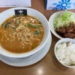 Nakamura Ya - にんにく味噌ラーメン＆とんてき（ハーフ）＆ライス（小）