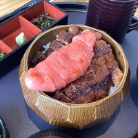 うなぎ四代目菊川 中洲春吉店 - 【中洲春吉店限定・めんたいうなまぶし】おぉ〜 すごい！白飯が無限にすすみそな