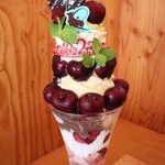 カフェ・ド・リオン パレット - 【2024.05】カスタードチェリーパイとピスタチオのパフェ(税込2,508円)