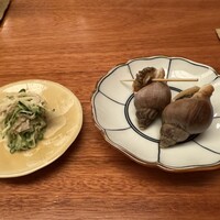 宮わき - 小鉢ふた品を（ツブ貝、和え物）