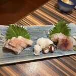楽庵 - 刺身盛り合わせ