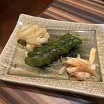 楽庵 - 漬物盛り合わせ