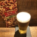 麹町いづみや しろ - あがりビール・あげ塩いかあられ 
